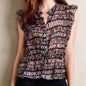 Anthropologie Carolina K Printed Sleeveless Nepeta Top XS